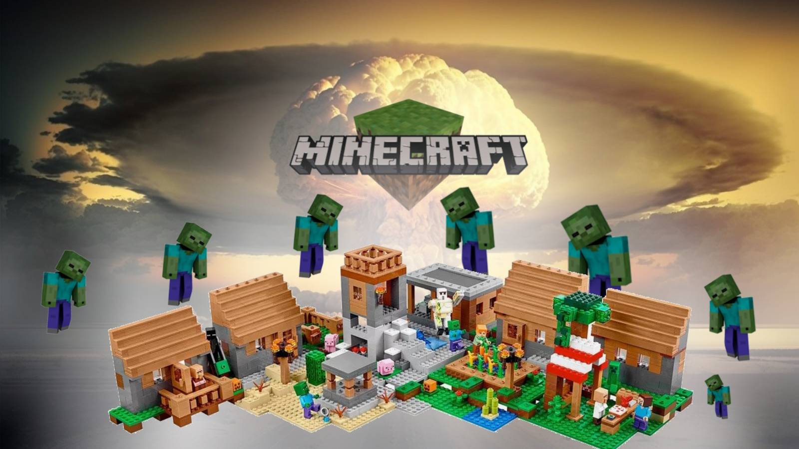 MineCraft бесплотные земли - строим деревню, размножение  жителей