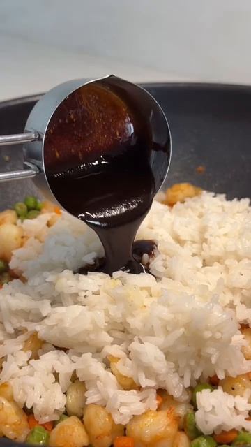 🍤 Жареный рис с креветками и овощами в терияки