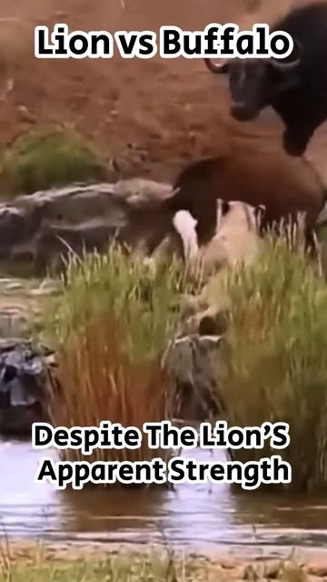 Q9vX9jmz1ow - Clash of the Titans： Buffalo Kills Lion #shorts #animals #viral #vizard #lionvsbuffalo