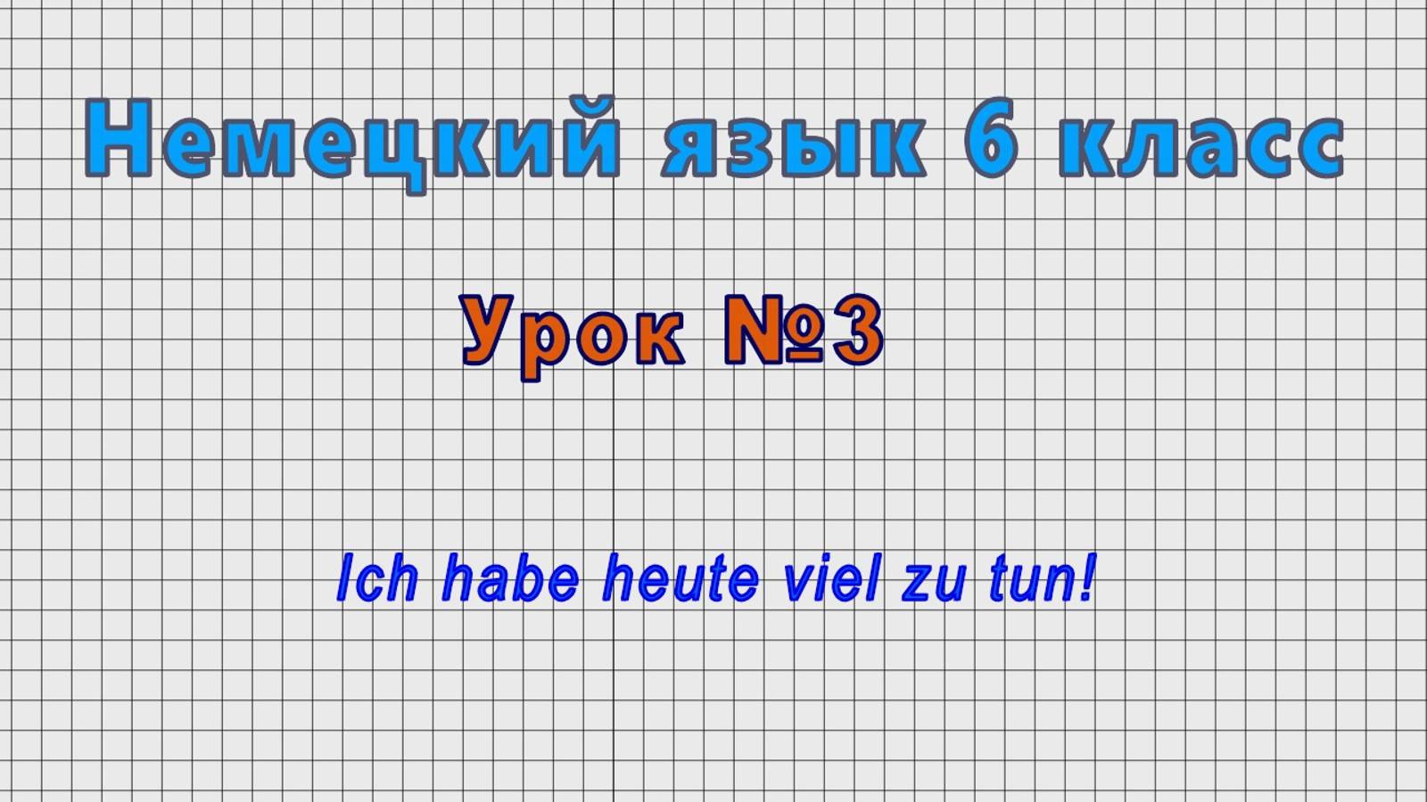 Немецкий язык 6 класс (Урок№3 - Ich habe heute viel zu tun!)
