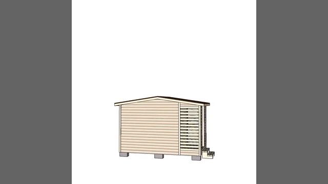 Деревянная бытовка 4х2 м с Дровником от компании Modern-banya.ru