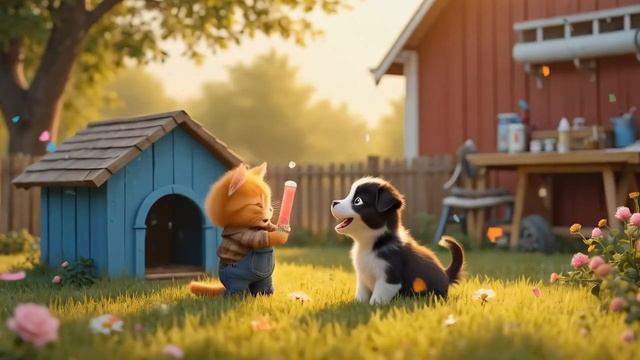 🐱 🐶 Tiny Cat Discovers a Lost Puppy and Brings Him Home 🏠✨