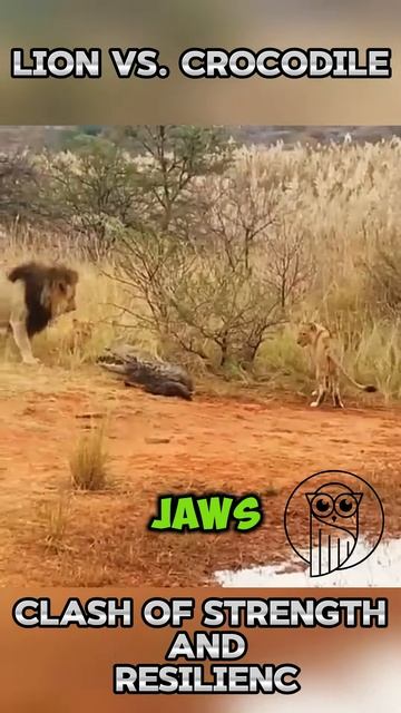 3mnI8PYuAv8 - Lion vs. Crocodile： Clash of Strength and Resilience #shorts #nature viral #animals #l