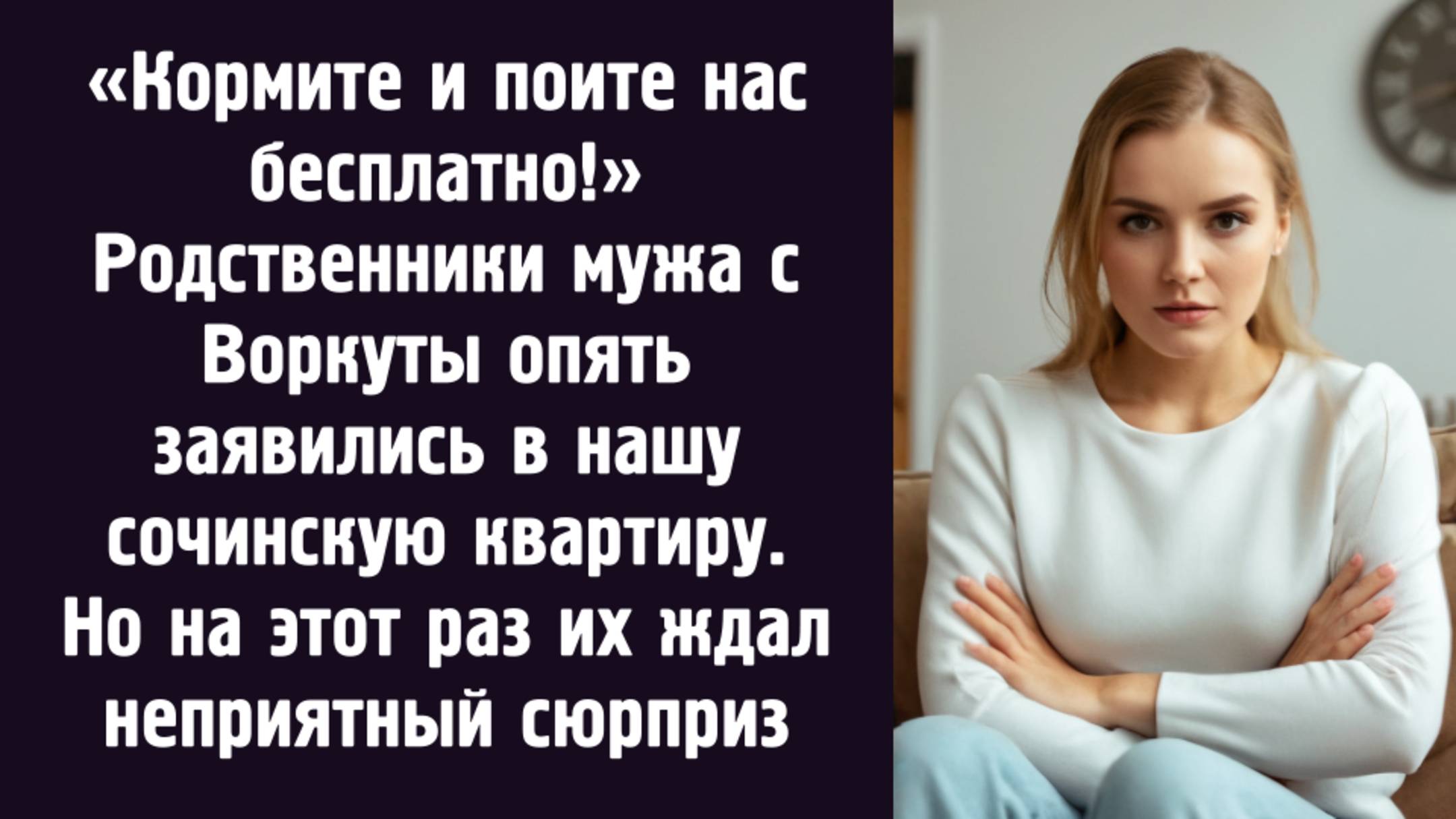 Кормите и поите нас бесплатно! Родственники мужа с Воркуты опять заявились в нашу квартиру
