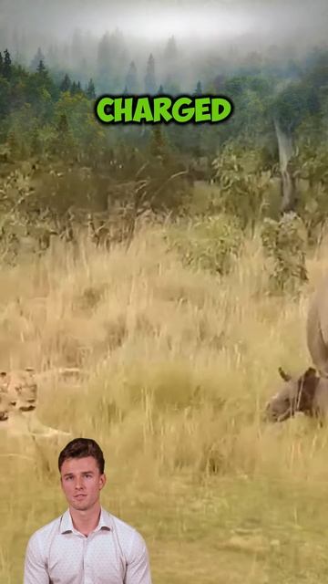 i1FtjlQulZY - ＂Defiant Defense： The Rhinoceros vs. The Lions＂ #shorts #animals #lion #wildlife #fact