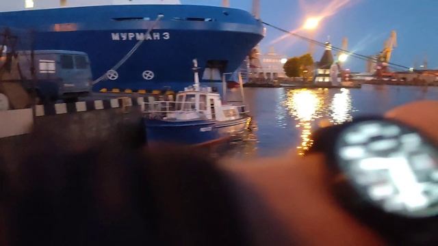 Часы на немецком здании. Никольская Часовня. Вход в Вольную гавань Калининградского Морского Порта.
