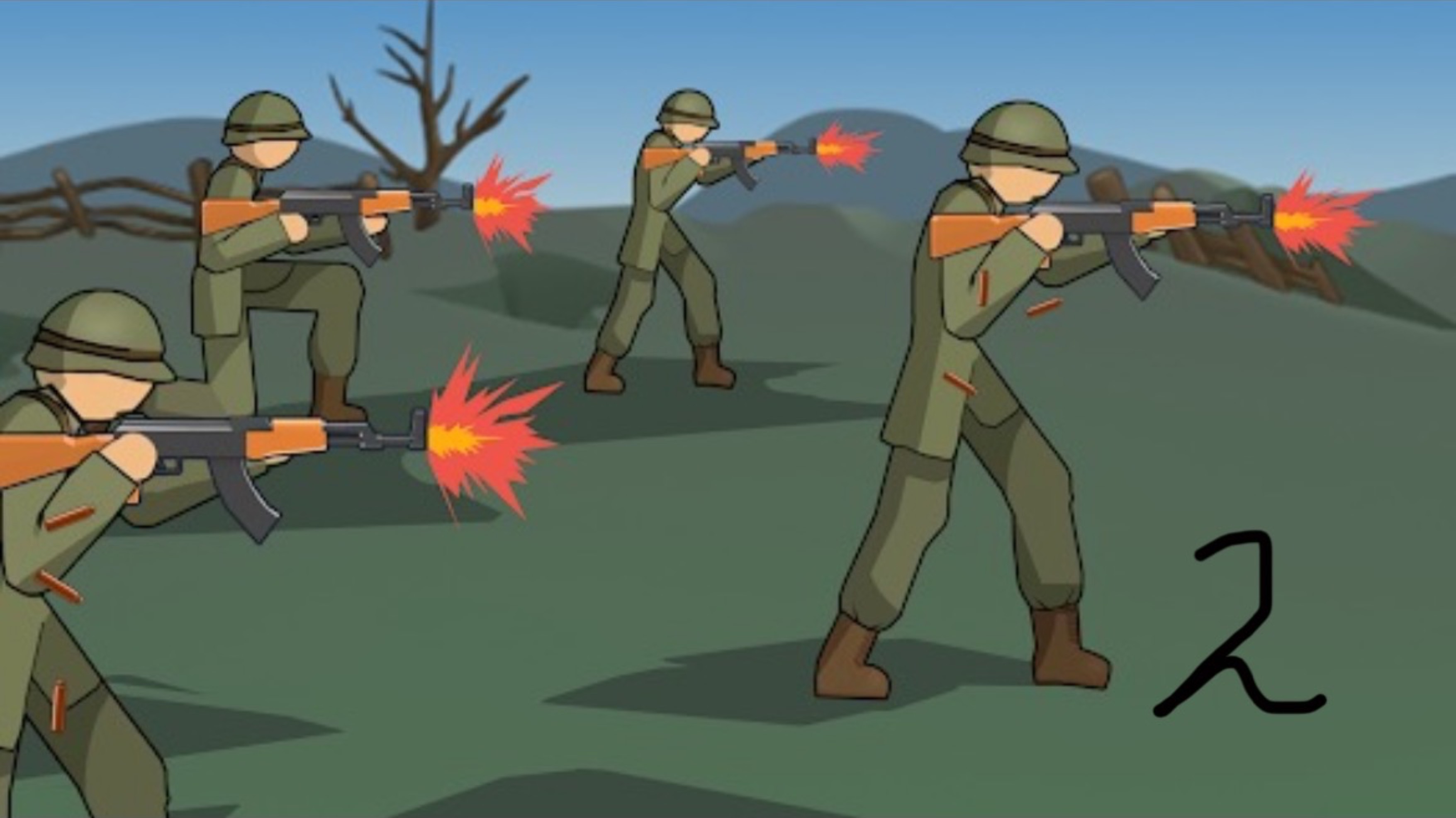 Прохождение игры Stickman WW2 (2 часть) Легкая оборона!