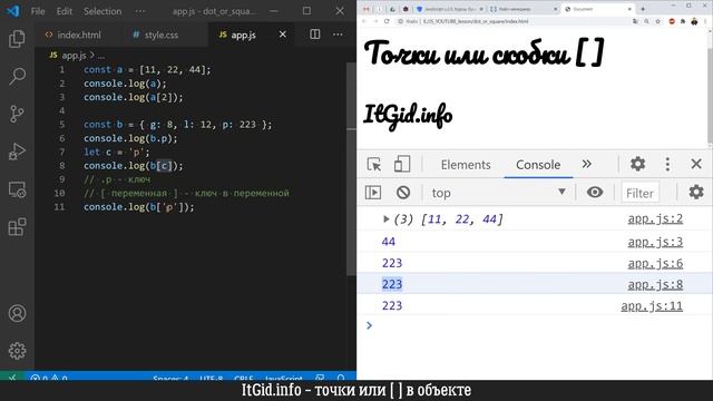 Точка или  квадратные скобки в объекте JavaScript