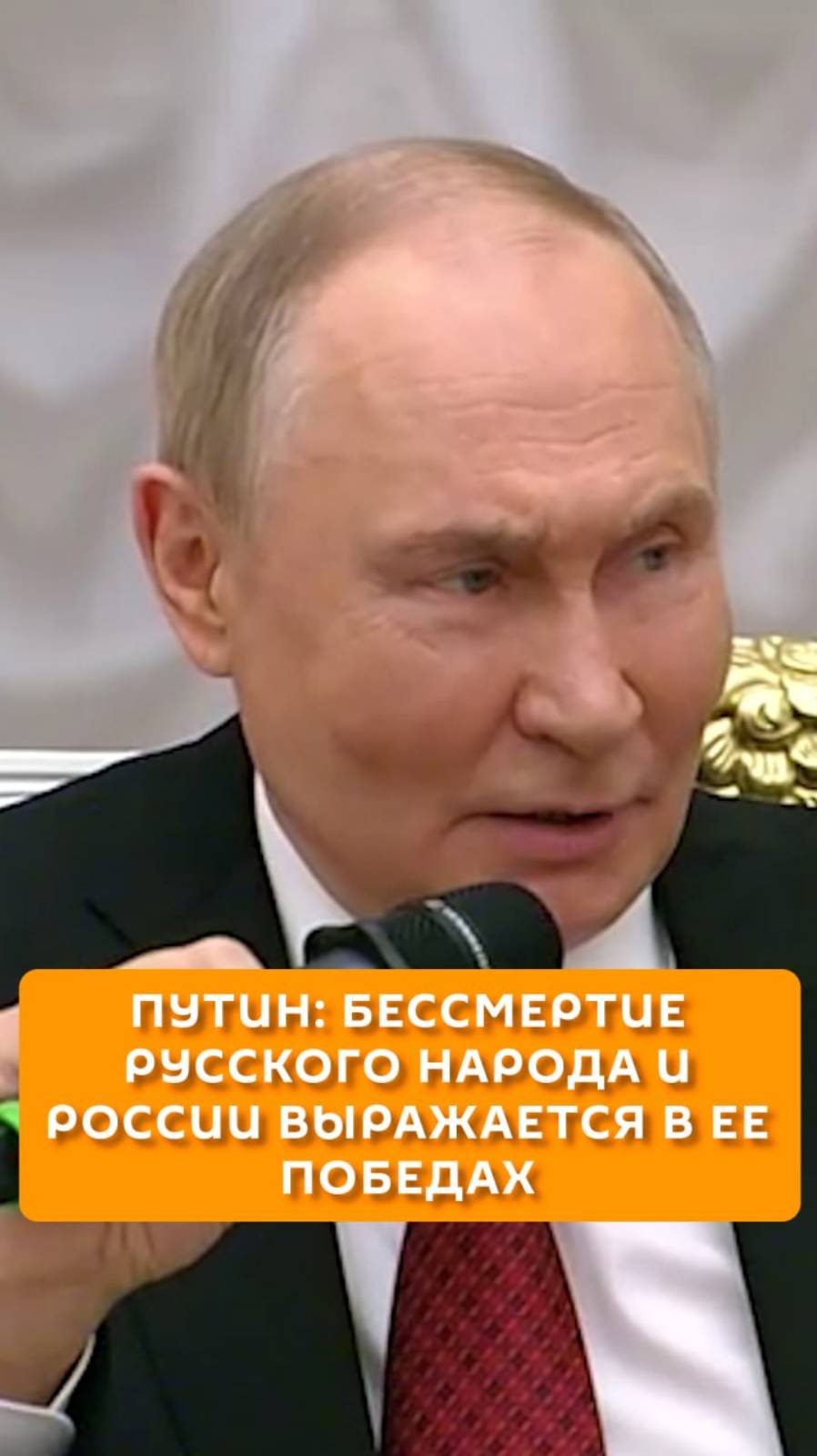Путин: Бессмертие русского народа и России выражается в ее победах