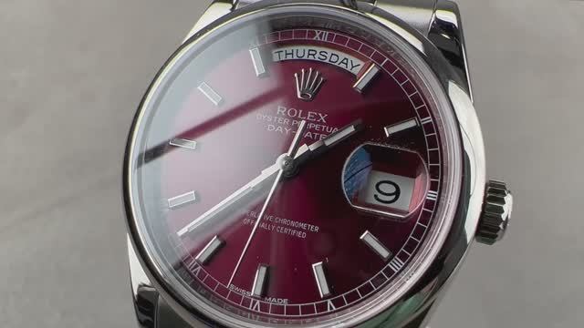 Rolex Day-Date 36 White Gold CHERRY Dial ref.118209