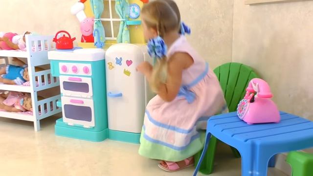 Диана и Рома Диана как МАМА и Куклы пупсики Беби Бон