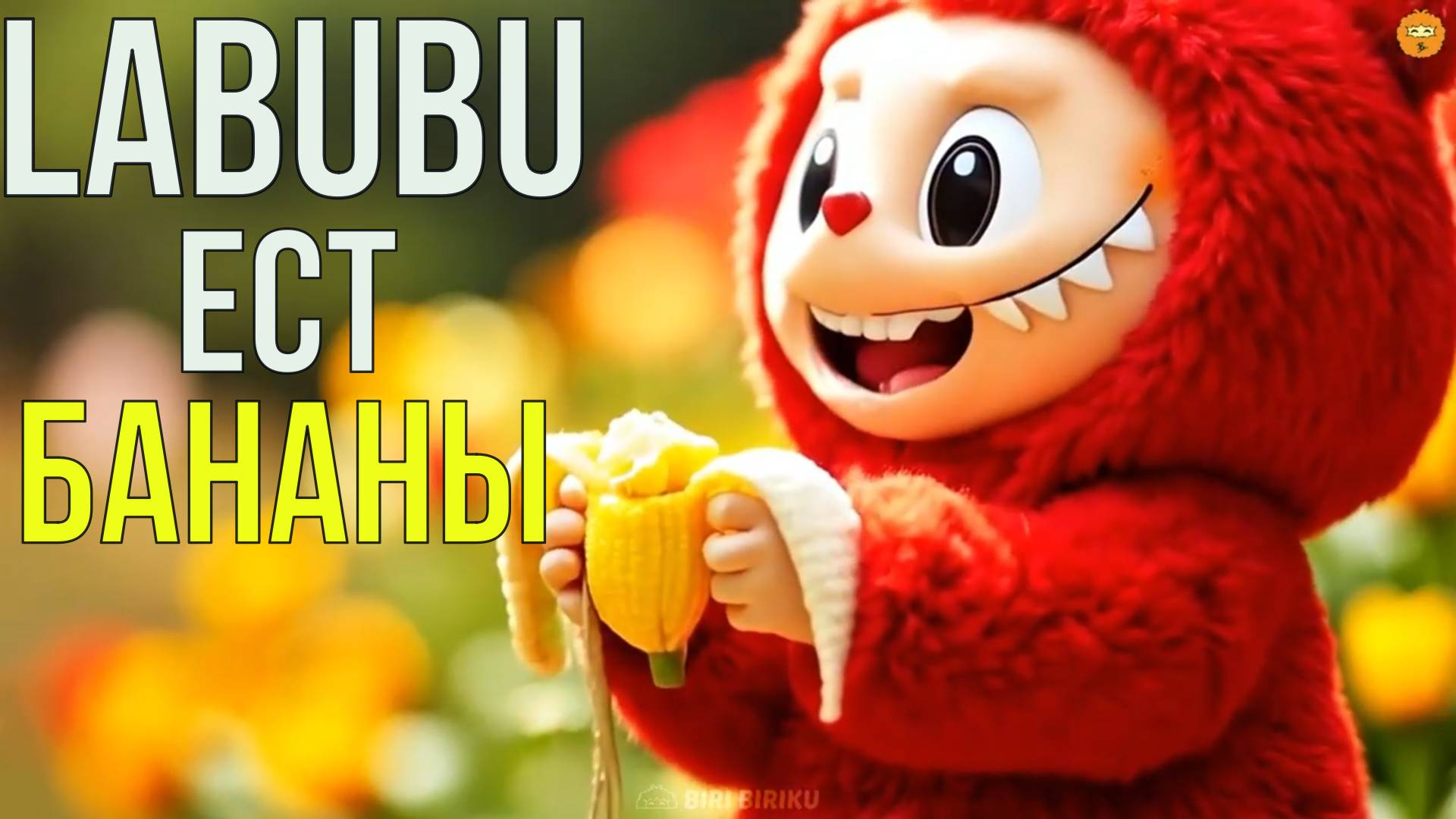лабубу ест бананы