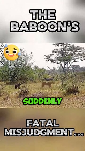 _b1TrdgiND8 - The baboon's fatal misjudgment... #shorts #animals #wildlife #viral #facts #wildanimal