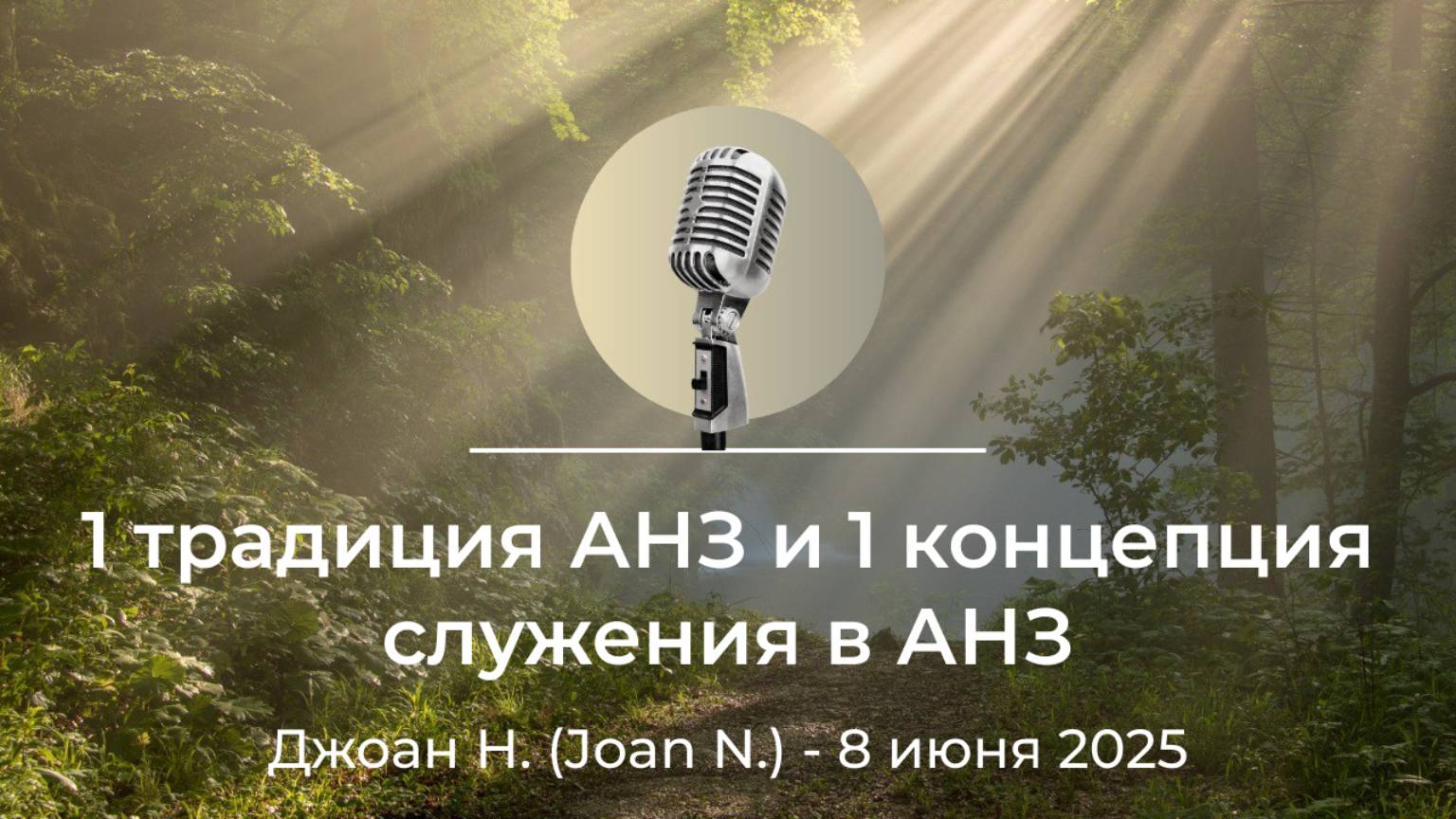 Спикерская АНЗ "1 традиция АНЗ и 1 концепция служения в АНЗ", Джоан Н. (Joan N.), 8 июня 2025 года