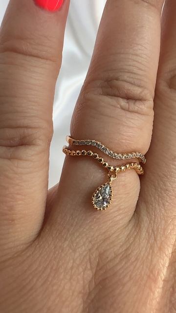 Кольцо с подвеской-каплей (16-20), Xuping Jewelry