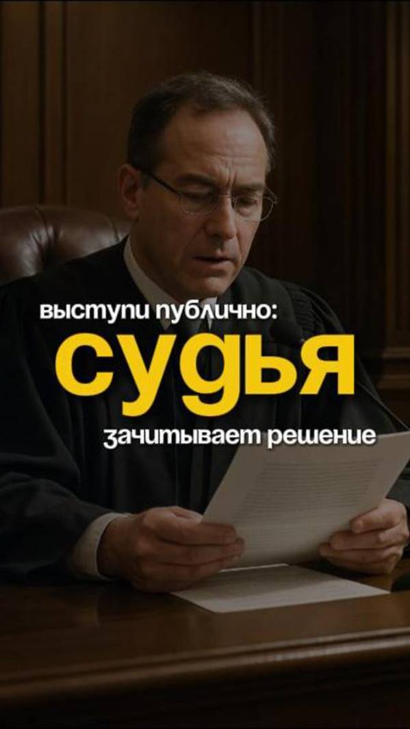 Выступи публично, как судья