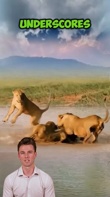 useJezug4oQ - ＂Lions vs. Crocodile： A Battle of Apex Predators＂ #shorts #lion #animals #nature #wild