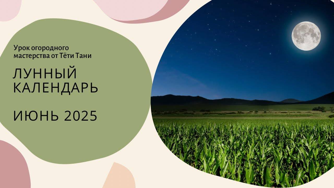 Лунный посевной календарь. Июнь 2025.