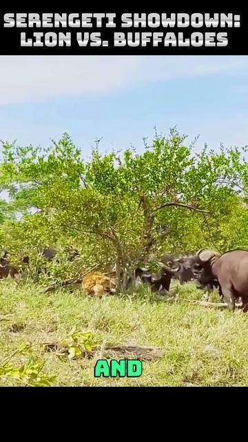 u-ojTWS13Yc - Serengeti Showdown Lion vs. Buffaloes! #shorts #WildlifeBattle #SafariDrama #viral #wi
