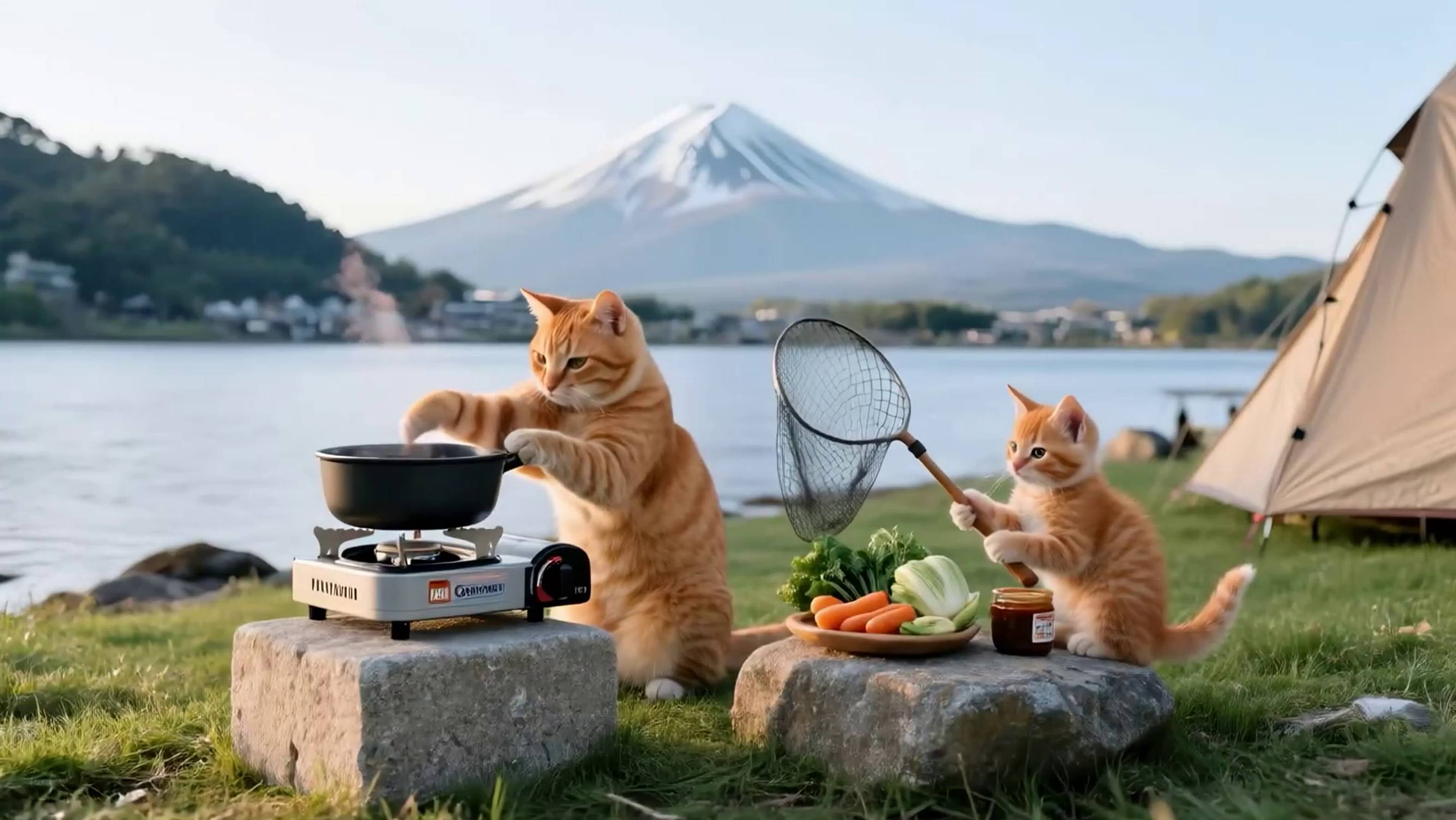 Котики и пикник