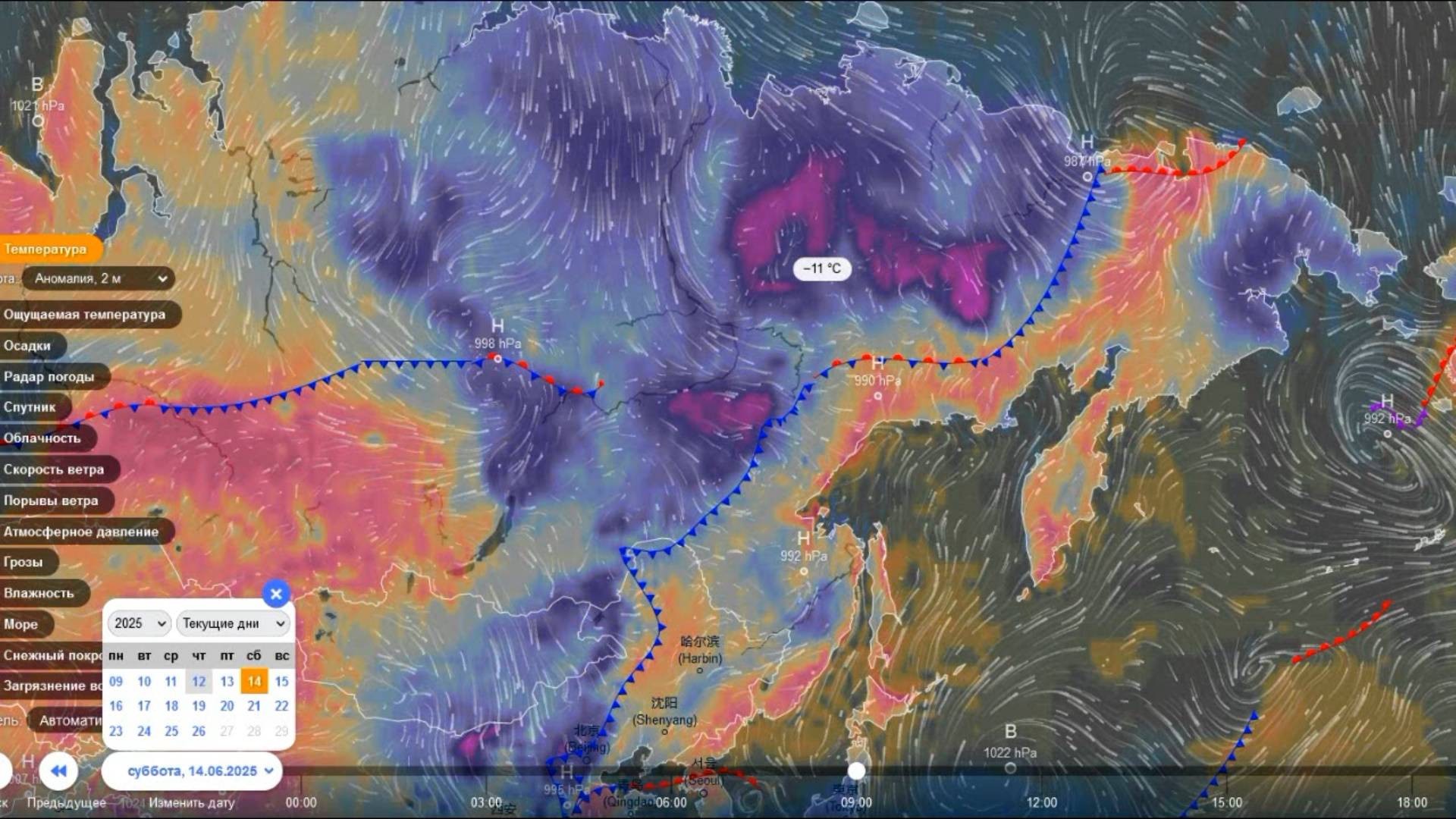 С 13-14 июня арктическое вторжение на Дальнем Востоке. Прогноз погоды