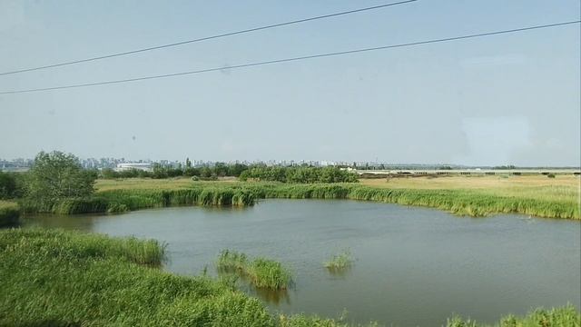 Подьезжаем к Ростову, вид из окна на Мост