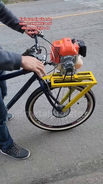 тестирование двигателя кустореза на велосипеде