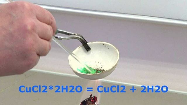 прокаливание CuCl2x2H2O: грустно коричневый продукт