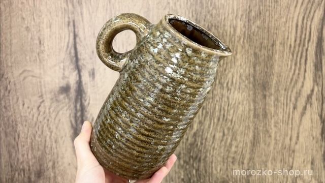 Декоративная ваза-кувшин СИЛЬВИН, керамика, коричневая, 17 см, 95202580-1