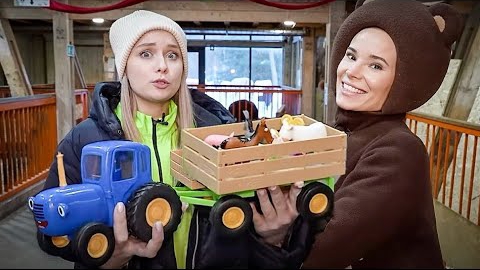Как говорят животные на ферме - Алиса и медведь играют на Городской Ферме ВДНХ