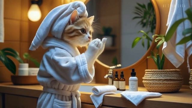 🐾🌊Kitten’s Little Beach Adventure _ Animation Video 🌼👒☕🍭🌅🛵