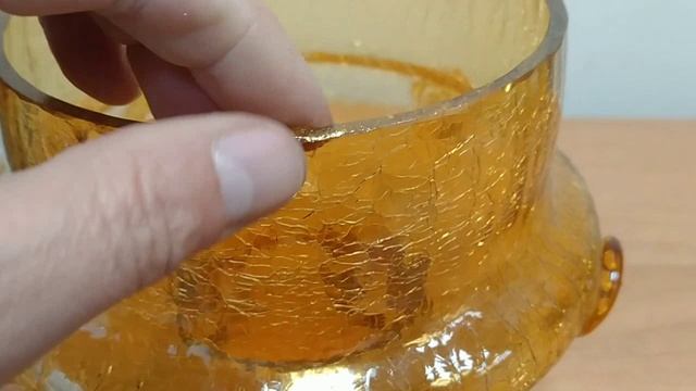 ваза жёлтая кракелюр