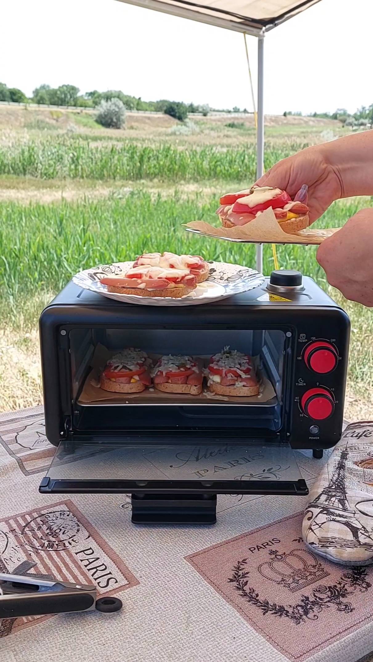 Готовим на природе - горячие бутерброды.