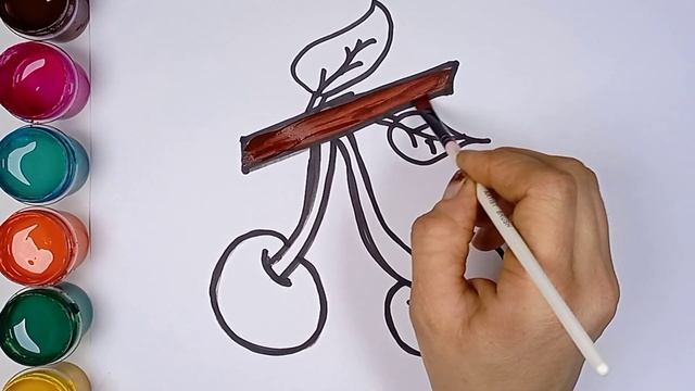 Drawing of cherry for children  Bolalar uchun gilos rasm chizish  Рисование вишня д?