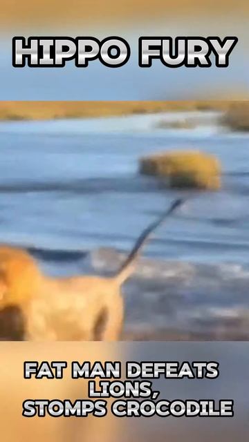 yWL46ntNlHY - ＂Hippo Fury： Fat Man Defeats Lions, Stomps Crocodile＂ #shorts #nature #viral #animals