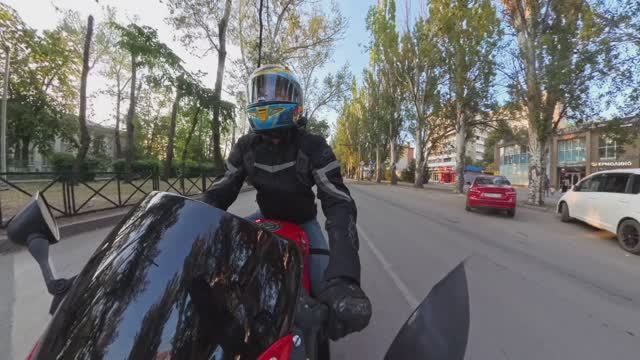 Вечерний прохват на мотоцикле... изучаю приложение Insta360, возможности и эффекты...