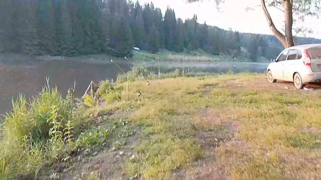 на рыбалке