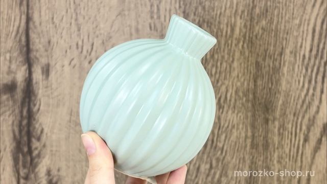 Декоративная ваза ФИОНА малая, керамика, зелёная, 12 см, 252731680-1