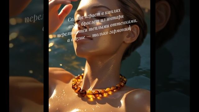 Отпускные мечты в янтарных лучах 🌊
Солнце играет в каплях воды, браслет из янтаря переливается теп