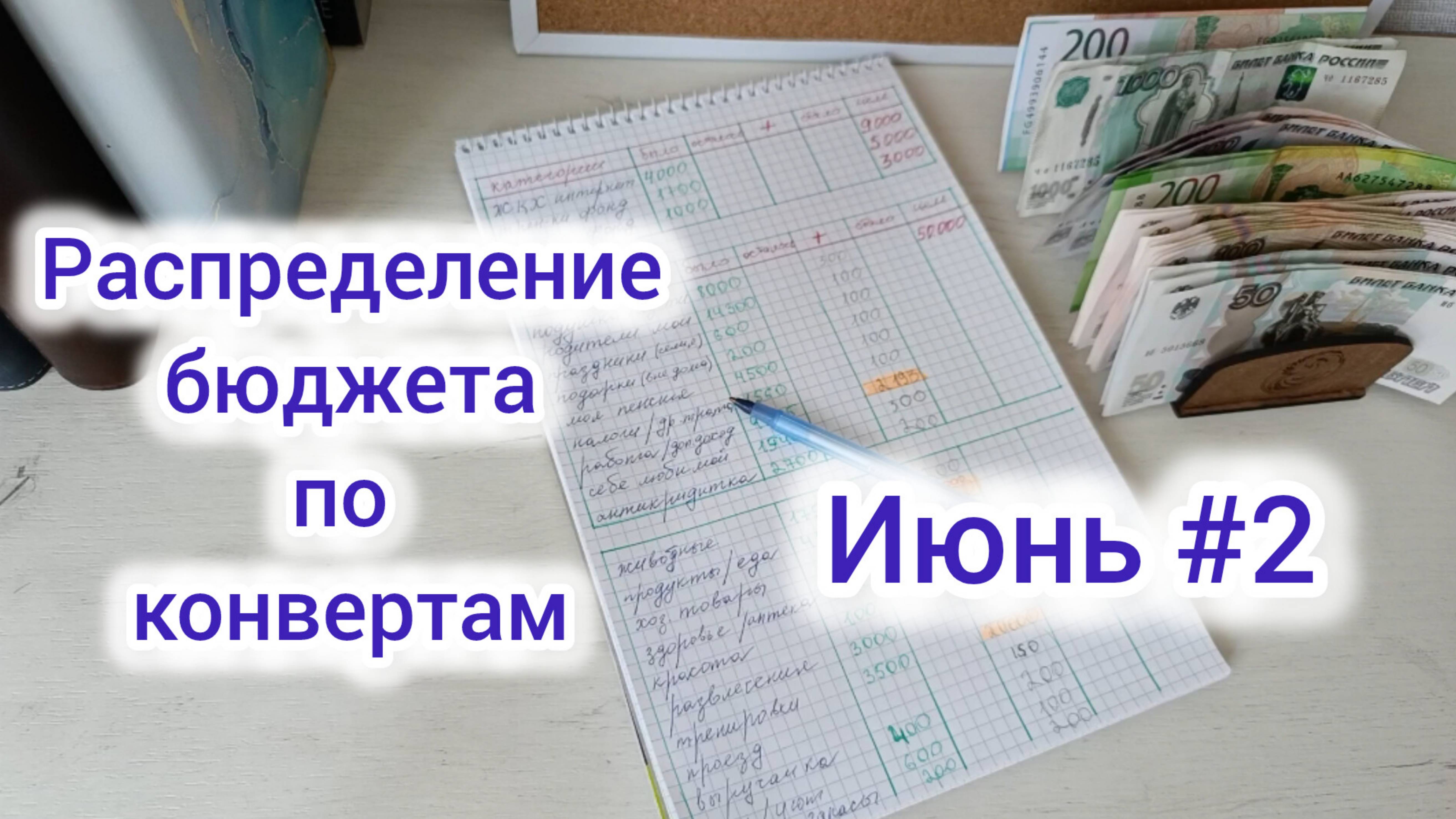 Распределение бюджета по конвертам 📑📝 Июнь #2 💰💳
