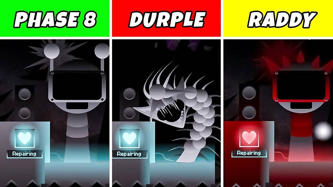 Incredibox Sprunki - Окончательная фаза 8, Но все - это Дюрпл против Рэдди