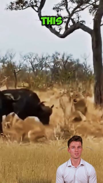 mgK3w0BsEEQ - Bravery in the Wild： Buffalo's Heroic Rescue from Lion Attack #shorts #animals #facts