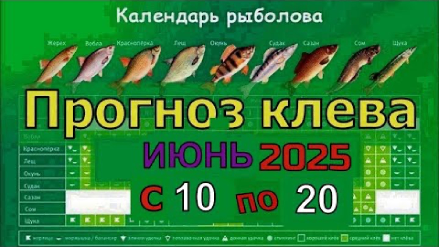 Календарь клёва на ИЮНЬ: В ЭТИ ДНИ рыба будет КЛЕВАТЬ БЕЗ ПРОМАХА!🔥