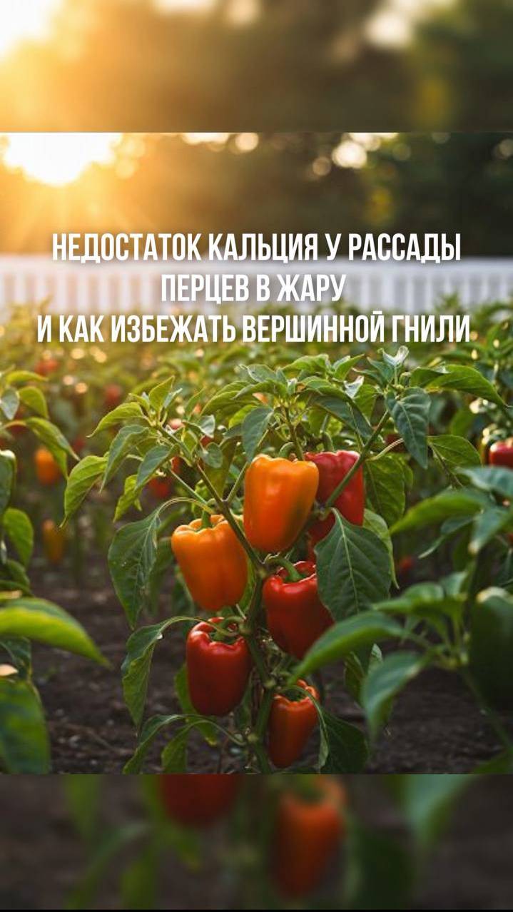 Недостаток кальция у рассады перцев в жару и как избежать вершинной гнили 🫑☀️