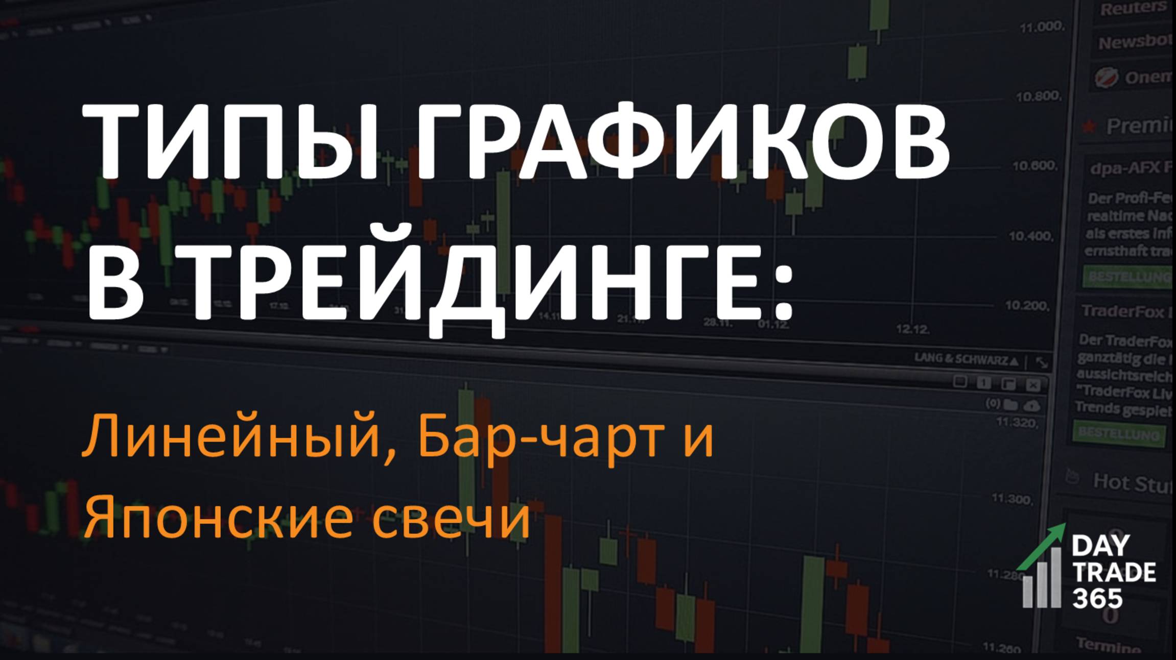 Типы графиков: линейный, бар-чарт и японские свечи