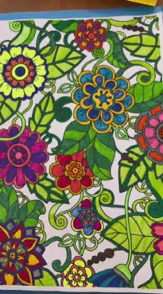 Антистресс раскраска с цветочками | Antistress coloring with flowers