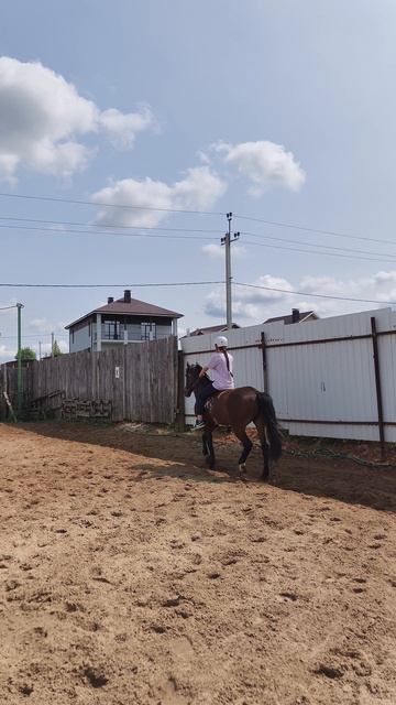Яна и Аквилон, рысим на плацу без седла.