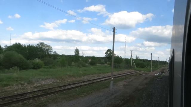 Вид из окна поезда - Отправление со ст. Лом