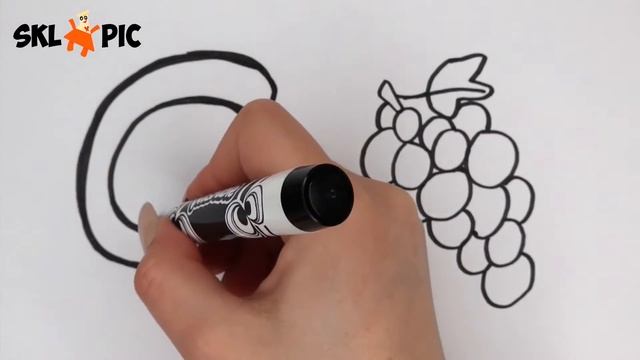 Раскраска для детей Виноград. Как Нарисовать Виноград. How To Draw Grapes