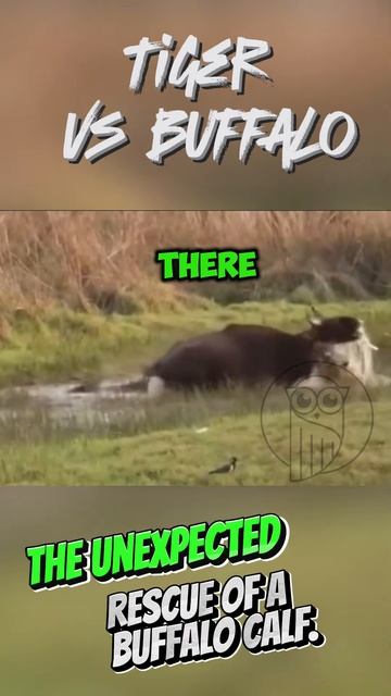 tmzNskfLVVU - Tiger vs buffalo： The unexpected rescue of a buffalo calf  #nature #animals #shorts